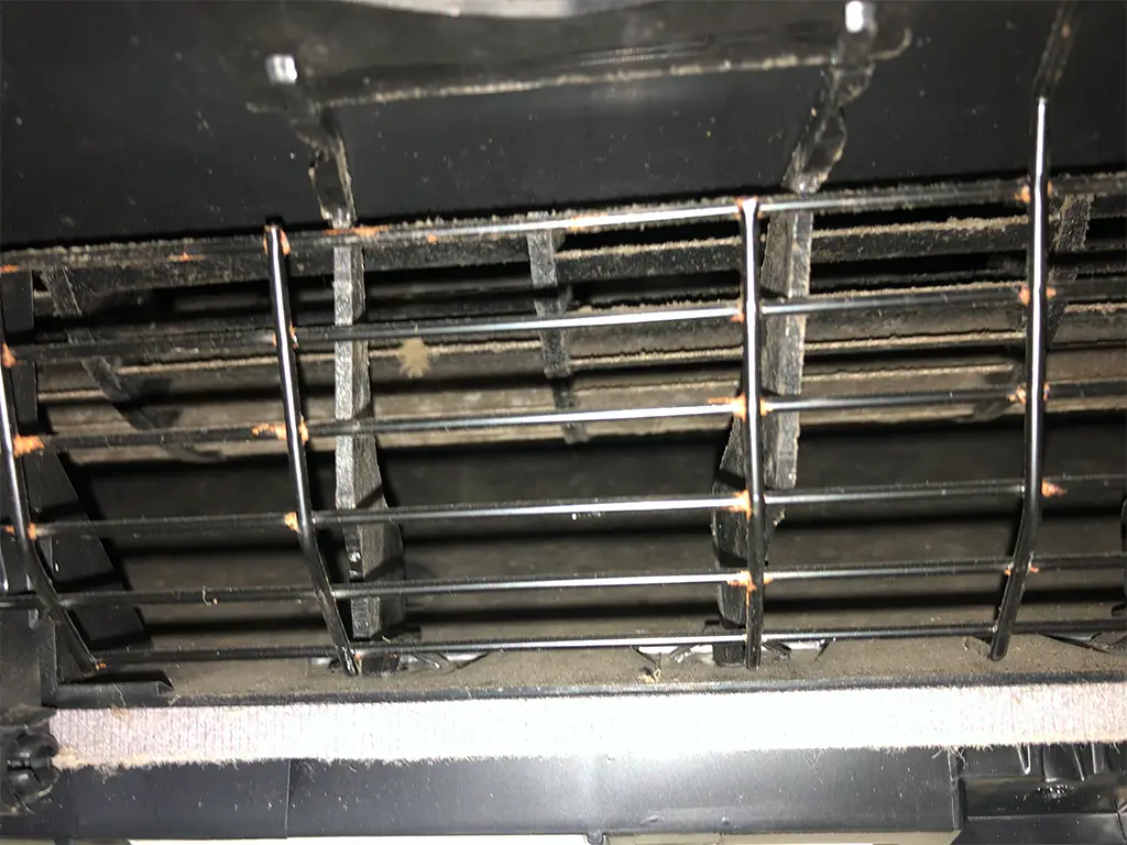 Mouldy fan before cleaning
